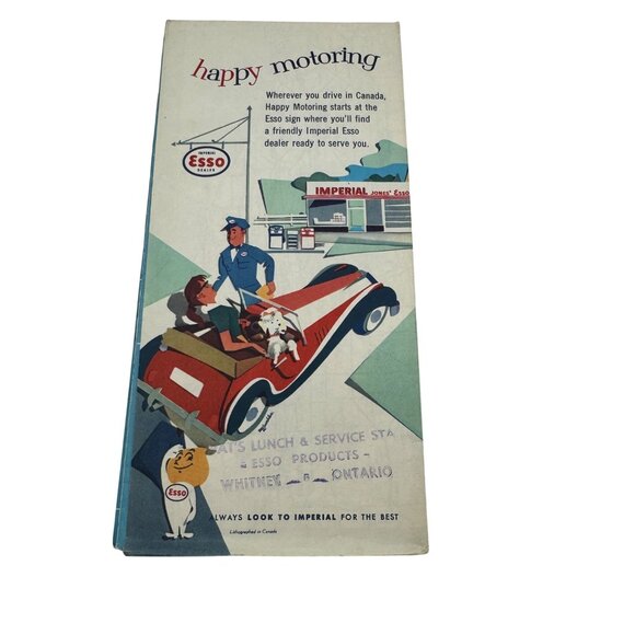 Vintage 1959 Esso Ontario Road Map Featuring Provincial Parks & Travel Info - Picture 2 of 5